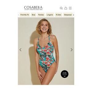 Cosabella Women's Multicolor Floral One-Piece Swimsuit Ring Accent Size M NWT